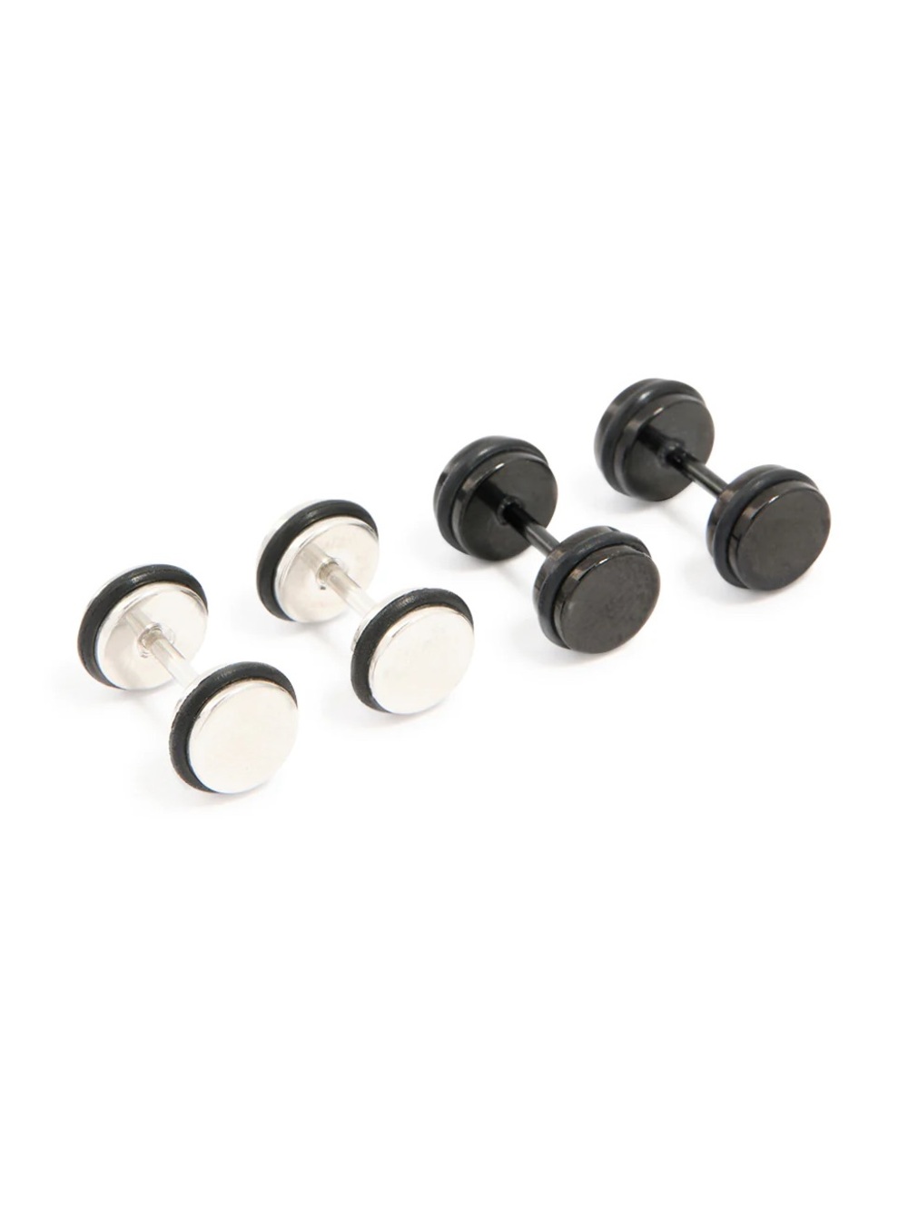 Lovisa Men’s Waterproof Stainless Steel Black Flat Back Stud Earrings 2-Pack